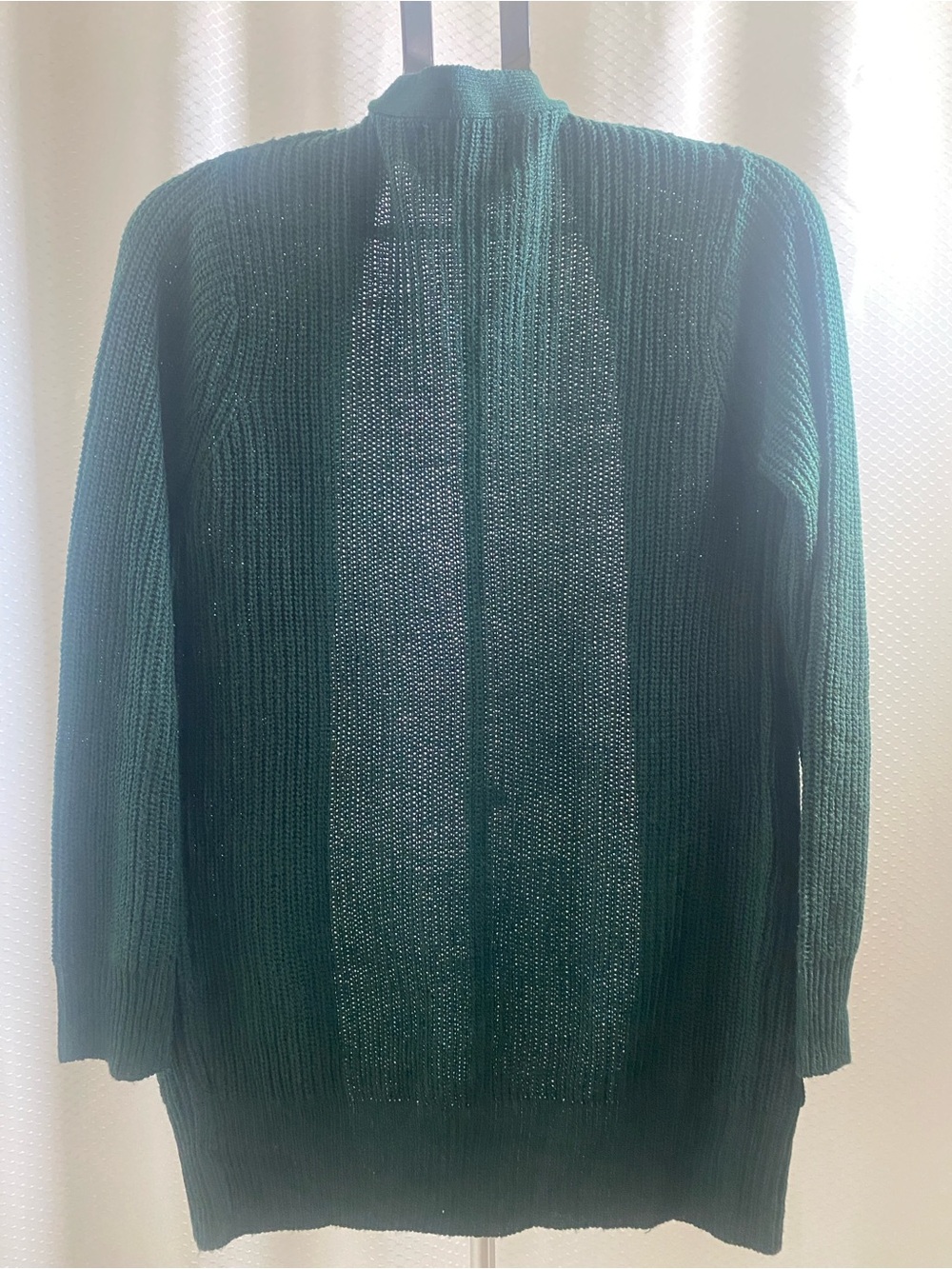 Ambiance Forest Green Open-Front Knit Cardigan - Picture 2 of 4